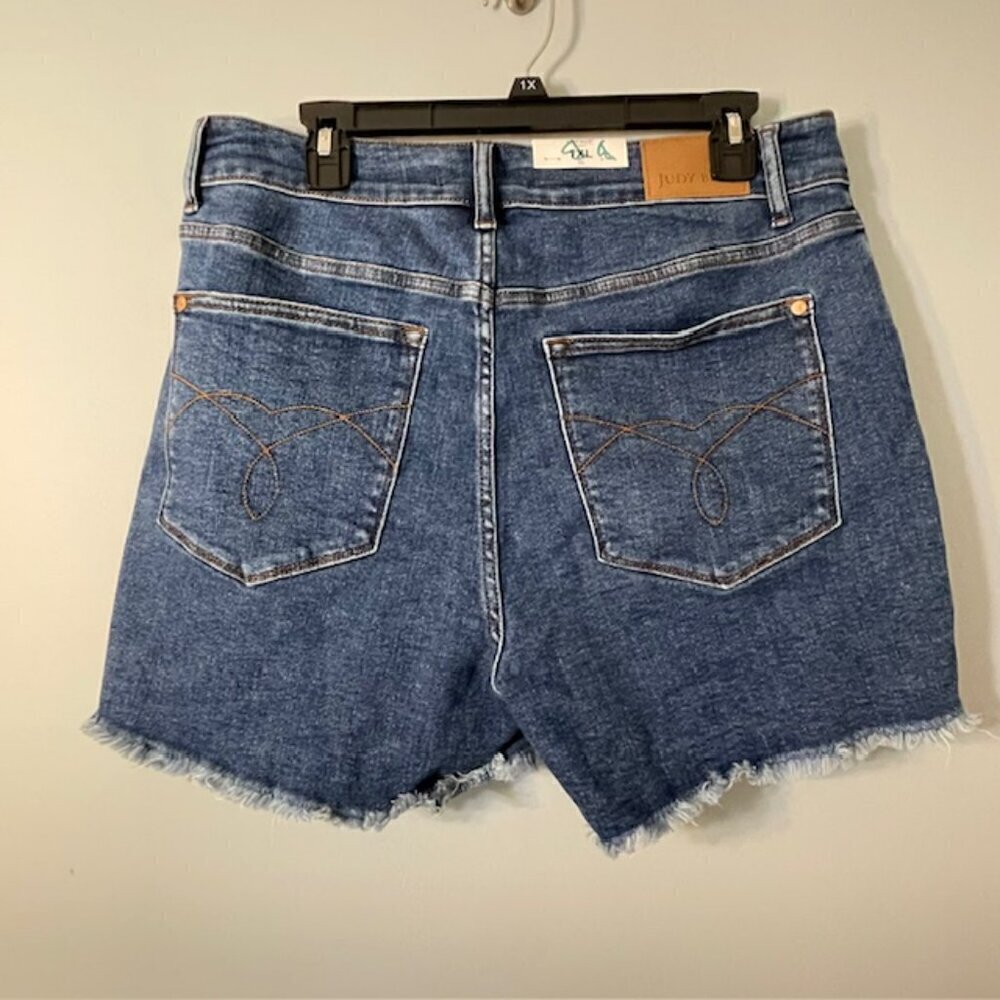 New NWT Judy Blue Plus Size High Rise Denim Shorts Style# JB150176 1XL - Picture 4 of 6